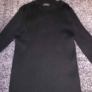 Long sleeve black shirt with neck collar